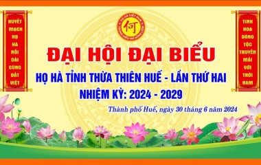 Đại Hội Đại Biểu Họ Hà Thừa Thiên Huế lần thứ hai: Hành trình kết nối Dòng Tộc - Nhiệm kỳ 2024-2029